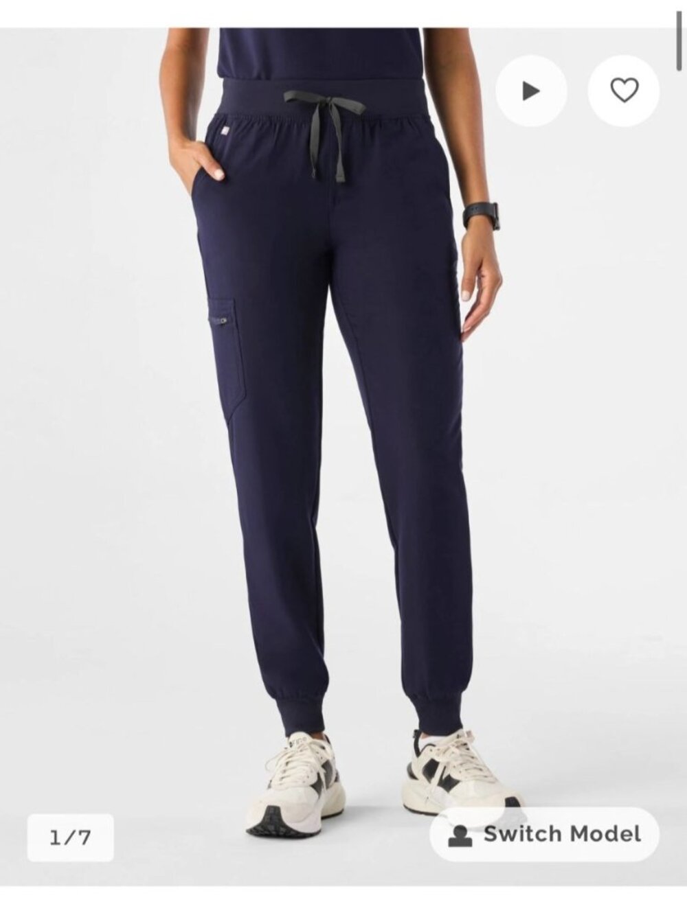 FIGS Zamora Scrub Size Medium Navy Blue Jogger Jeggings MSRP $72